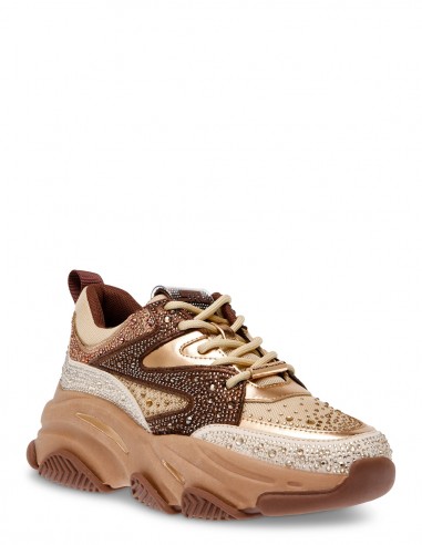 Steve Madden - Baskets de ville Femme Privy Sneaker Doré/Marron - Hylton.fr