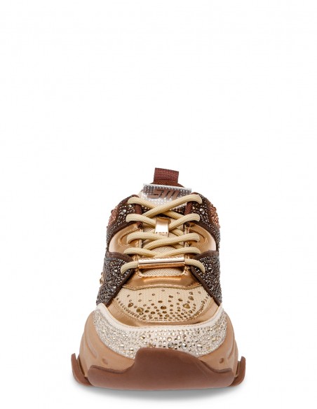 Steve Madden - Baskets de ville Femme Privy Sneaker Doré/Marron - Hylton.fr