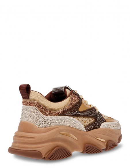 Steve Madden - Baskets de ville Femme Privy Sneaker Doré/Marron - Hylton.fr