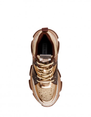 Steve Madden - Baskets de ville Femme Privy Sneaker Doré/Marron - Hylton.fr