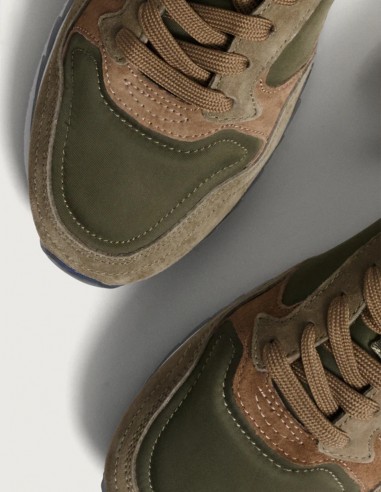 Baskets Hoff Marseille - Baskets rétro kaki avec semelle caoutchouc