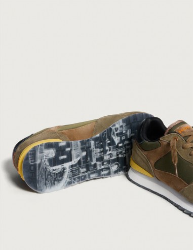 Baskets Hoff Marseille - Baskets rétro kaki avec semelle caoutchouc