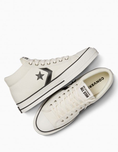 Converse Star Player Mid Blanc et Noir - Sneakers Iconiques & Élégantes