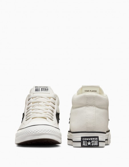 Converse Star Player Mid Blanc et Noir - Sneakers Iconiques & Élégantes