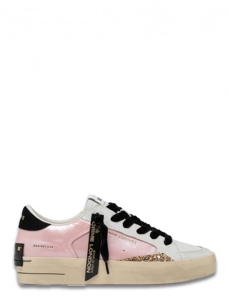 Sneakers Crime London Glitter Rose et Blanc - Confort et Audace - hylton.fr