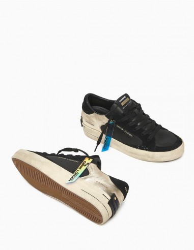 Sneakers Crime London Noires et Dorées avec Paillettes - Audacieuses et Glamour