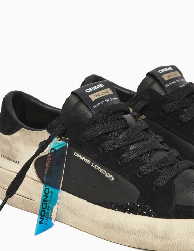 Sneakers Crime London Noires et Dorées avec Paillettes - Audacieuses et Glamour