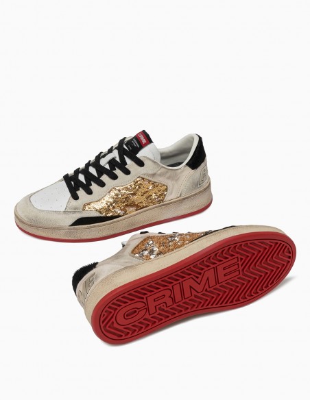 Sneakers Crime London Dorées et Paillettes - Glamour et Audace