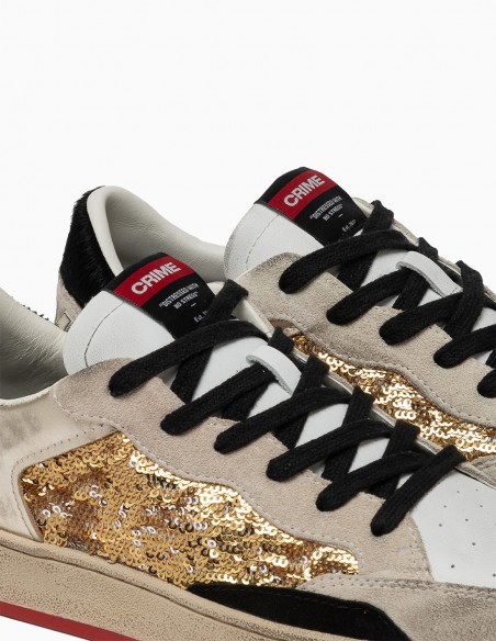 Sneakers Crime London Dorées et Paillettes - Glamour et Audace