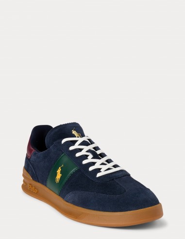 Polo Ralph Lauren Heritage Aera - Baskets Homme en Daim Bleu Marine