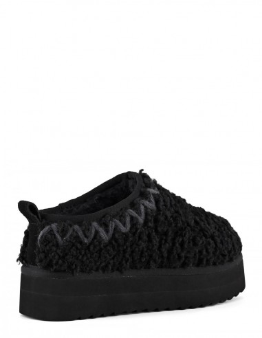 Chaussons Plateforme Fourrure Noirs - Colors of California