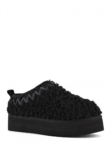 Chaussons Plateforme Fourrure Noirs - Colors of California