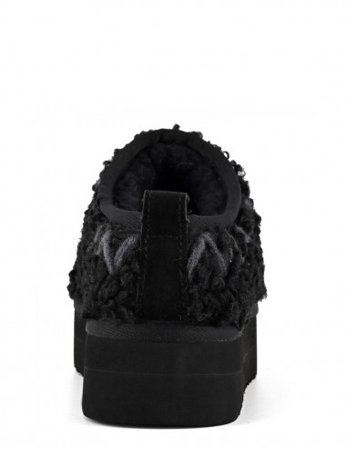 Chaussons Plateforme Fourrure Noirs - Colors of California