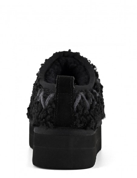 Chaussons Plateforme Fourrure Noirs - Colors of California