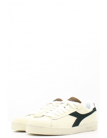 Baskets Diadora Game Low en cuir synthétique blanc et vert pour femme