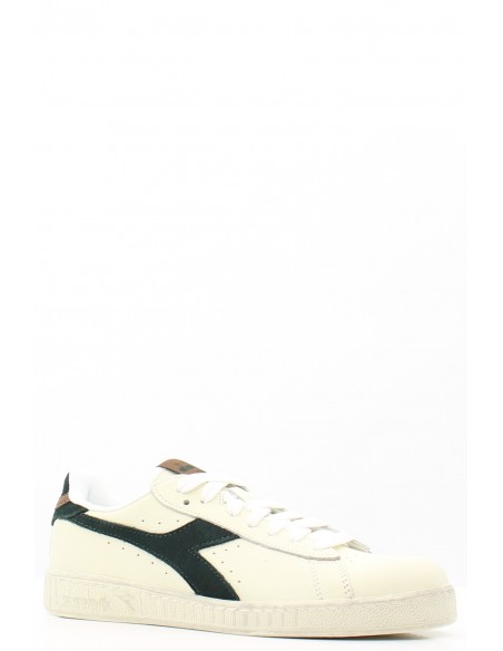 Baskets Diadora Game Low en cuir synthétique blanc et vert pour femme