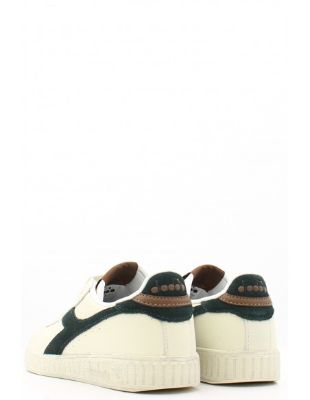 Baskets Diadora Game Low en cuir synthétique blanc et vert pour femme