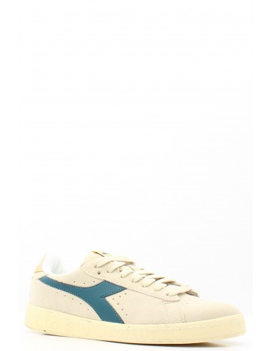 Baskets Diadora Game Low Suede en beige avec bande bleue pour femme
