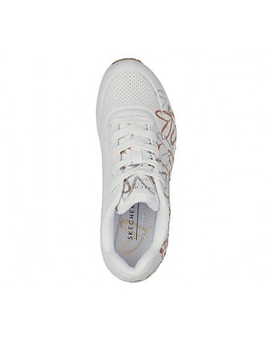 Skechers UNO 155523 WTGD - Baskets Femme avec Motifs Cœurs et Confort Exceptionnel