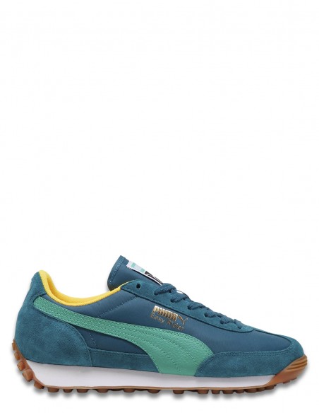 Puma Easy Rider 399028-15 - Baskets Rétro-Sport en Bleu Sarrcelle, Vert et Jaune pour Homme