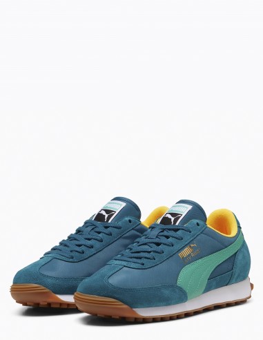 Puma Easy Rider 399028-15 - Baskets Rétro-Sport en Bleu Sarrcelle, Vert et Jaune pour Homme
