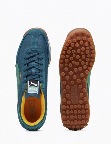 Puma Easy Rider 399028-15 - Baskets Rétro-Sport en Bleu Sarrcelle, Vert et Jaune pour Homme