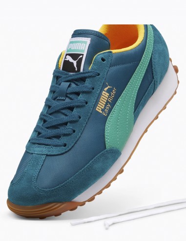 Puma Easy Rider 399028-15 - Baskets Rétro-Sport en Bleu Sarrcelle, Vert et Jaune pour Homme