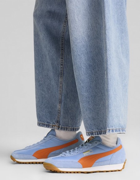 Puma Easy Rider 399028-16 - Baskets Rétro-Sport en Bleu Clair et Orange pour Homme