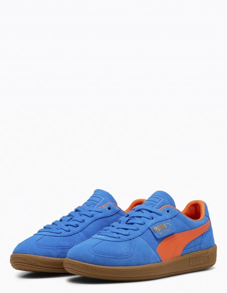 Puma Palermo 396463-25 - Sneakers Homme Bleu et Orange en Daim