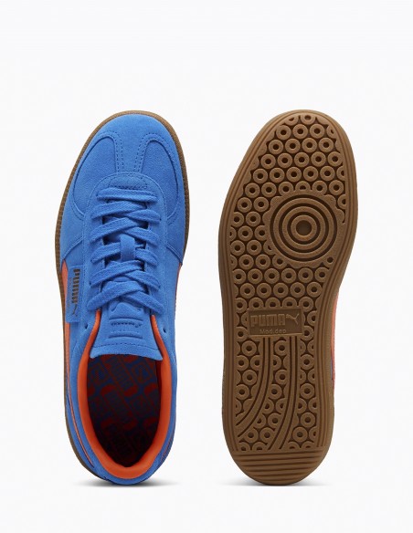 Puma Palermo 396463-25 - Sneakers Homme Bleu et Orange en Daim