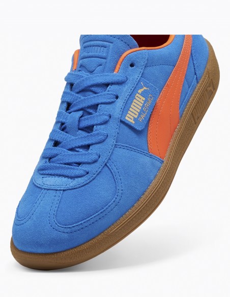 Puma Palermo 396463-25 - Sneakers Homme Bleu et Orange en Daim