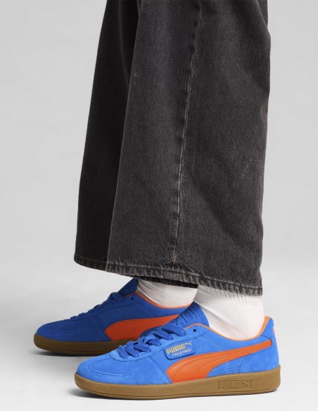 Puma Palermo 396463-25 - Sneakers Homme Bleu et Orange en Daim