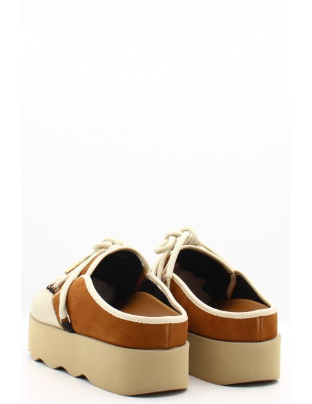 Mules Scholl Lindsay à semelle épaisse en beige et marron pour femme