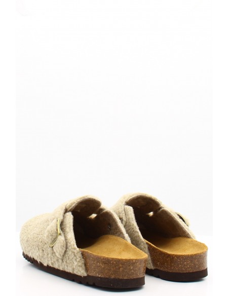 Sabots Scholl fourrés en beige avec semelle anatomique pour femme