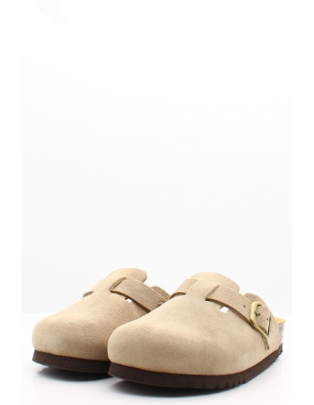 Sabots Femme FAE Scholl en suède beige avec bride ajustable pour femme