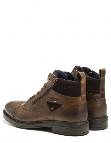 Bottines Redskins Country 2 - Bottines en cuir marron tabac avec zip latéral pour homme