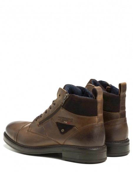 Bottines Redskins Country 2 - Bottines en cuir marron tabac avec zip latéral pour homme