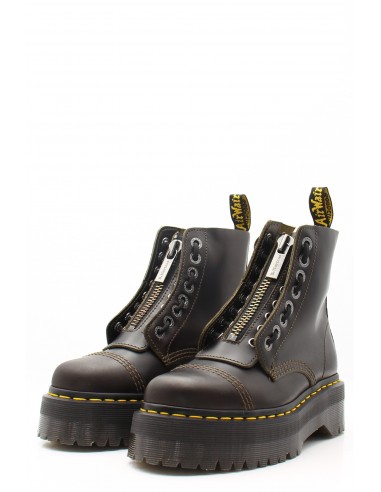 Boots Dr. Martens Sinclair en cuir taupe foncé à plateforme pour femme