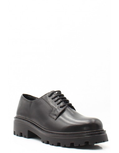 Derby Hosis Milano en cuir noir avec semelle crantée pour femme