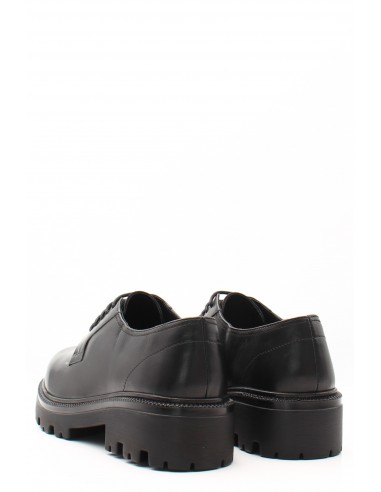 Derby Hosis Milano en cuir noir avec semelle crantée pour femme