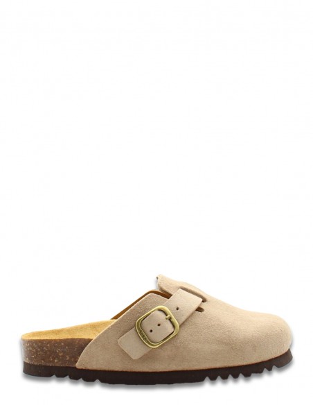 Sabots Femme FAE Scholl en suède beige avec bride ajustable pour femme