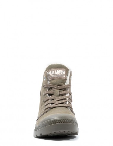 Palladium Pampa Hi Zip 95982-377-M - Bottines Femme Vert Kaki en Peau Retournée