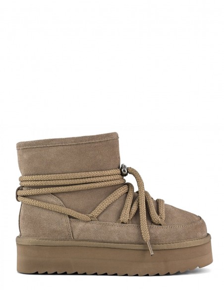 Colors of California YWPLA12 Taupe - Bottines Type Après-Ski Femme en Suédine Taupe