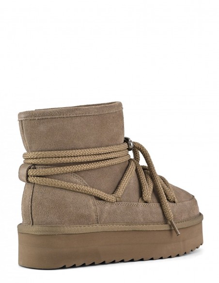 Colors of California YWPLA12 Taupe - Bottines Type Après-Ski Femme en Suédine Taupe