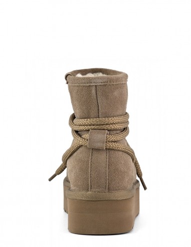 Colors of California YWPLA12 Taupe - Bottines Type Après-Ski Femme en Suédine Taupe