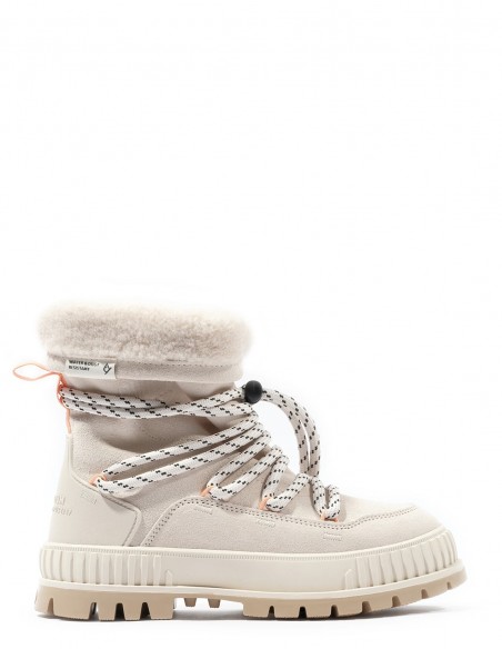 Boots Femme Palladium fourrées beige avec semelle crantée pour femme