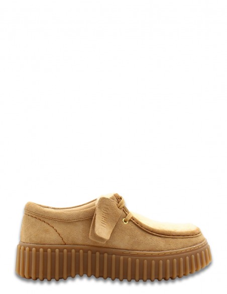 Derby Clarks Originals en suède camel avec semelle crantée pour femme