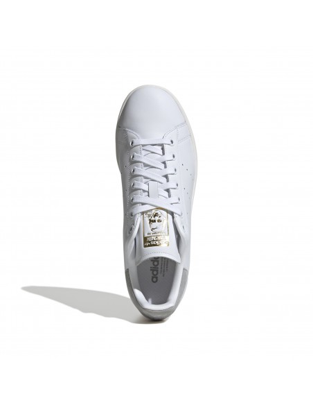 Sneakers Adidas Stan Smith blanches et empiècement suède gris homme
