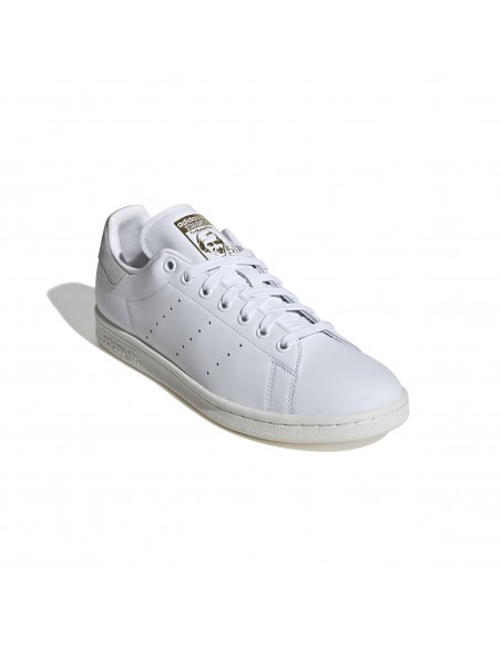 Sneakers Adidas Stan Smith blanches et empiècement suède gris homme