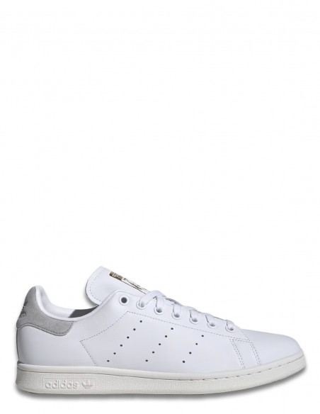Sneakers Adidas Stan Smith blanches et empiècement suède gris homme